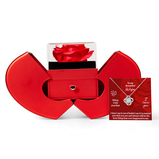 Imagine her smile when she opens this stunning Love Knot Necklace, beautifully paired with a heartfelt message card: