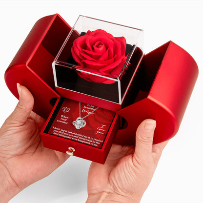 Imagine her smile when she opens this stunning Love Knot Necklace, beautifully paired with a heartfelt message card: