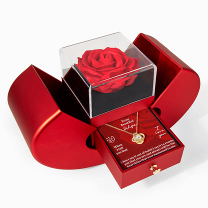 Imagine her smile when she opens this stunning Love Knot Necklace, beautifully paired with a heartfelt message card: